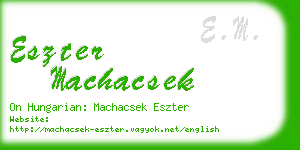 eszter machacsek business card